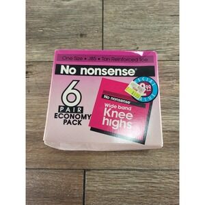 Vintage No Nonsense J85 Tan Wide Band Jnee Highs 6 Pack
